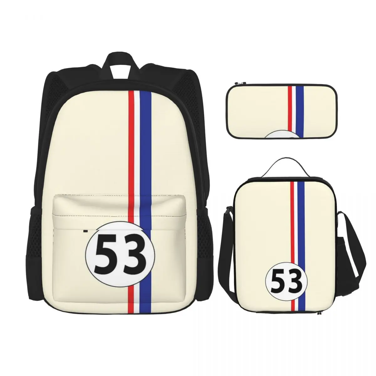 

Herbie, Number Backpacks Boys Girls Bookbag Children School Bags Kids Rucksack Lunch Bag Pen Bag Three-Piece Set