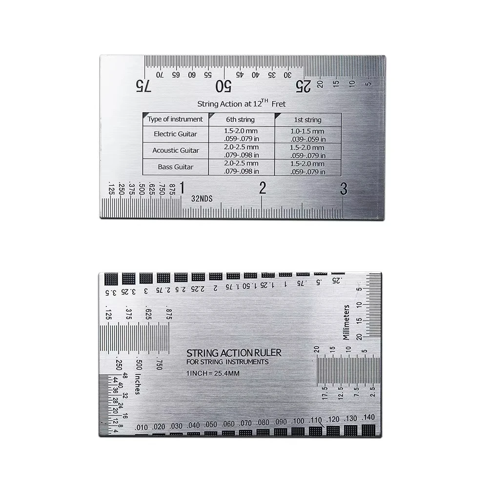 Guitar Luthier Tool Kit | String Action Gauge & Notched Radius Gauge for Guitar & Bass Setup