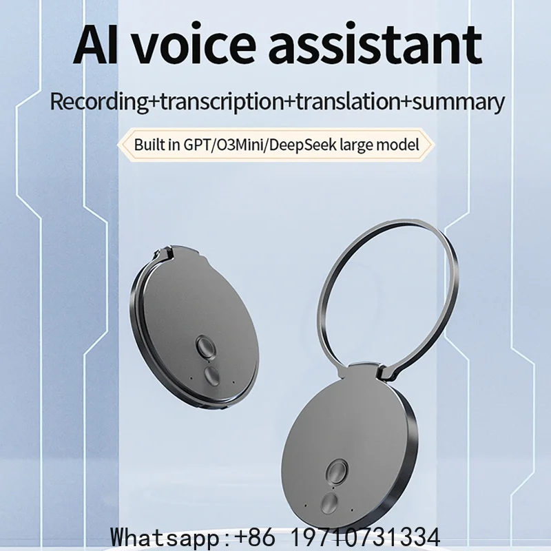 8-128GB AI Voice Recorder Real-Time Transcription Meeting Recording AI Notetaking Device Mini Keychain Audio Dictaphone