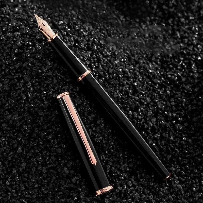 HONGDIAN 920 Rose Gold Fountain Pen Extra Fine/Fine Nib 0.4/0.5mm Ink Pen For Ladies Business Office School Supplies Stationery
