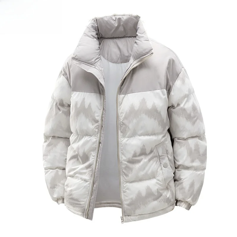 

WASSUP Nuraya Winter Thiened down Jaet Men's Workwear Windbreaker Cotton Padded Coat Youth Faion Warm Polyester Fiber