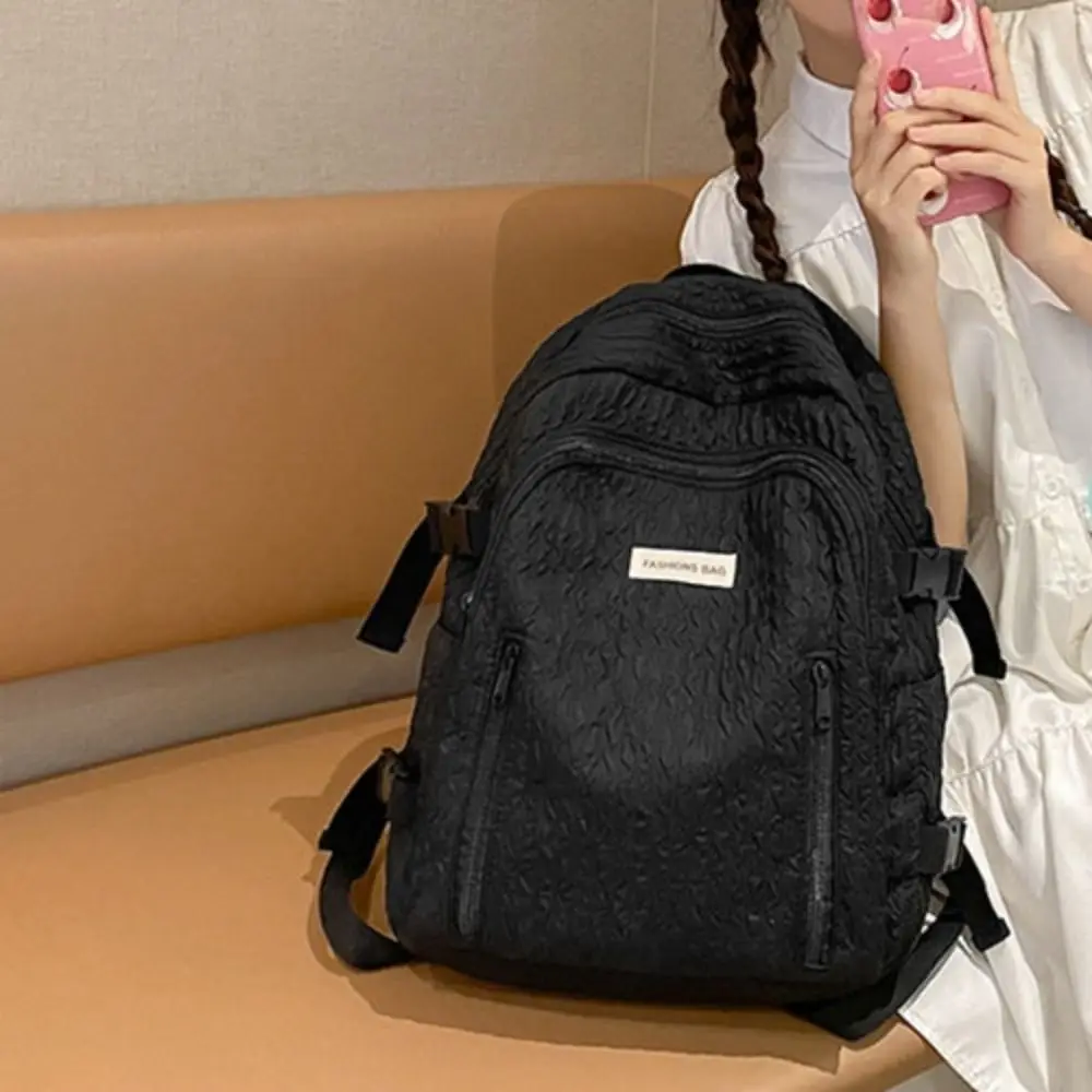 

Solid Color Students School Bag Simple Waterproof Large Capacity Backpack Daypack Candy Color College Backpack Teenagers