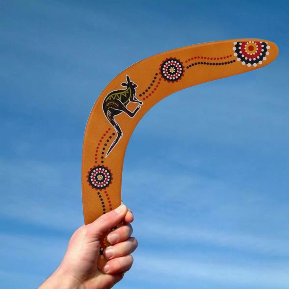 Wooden Kangaroo Throwback Boomerang Flying Disc Throw Catch Outdoor Game Toys