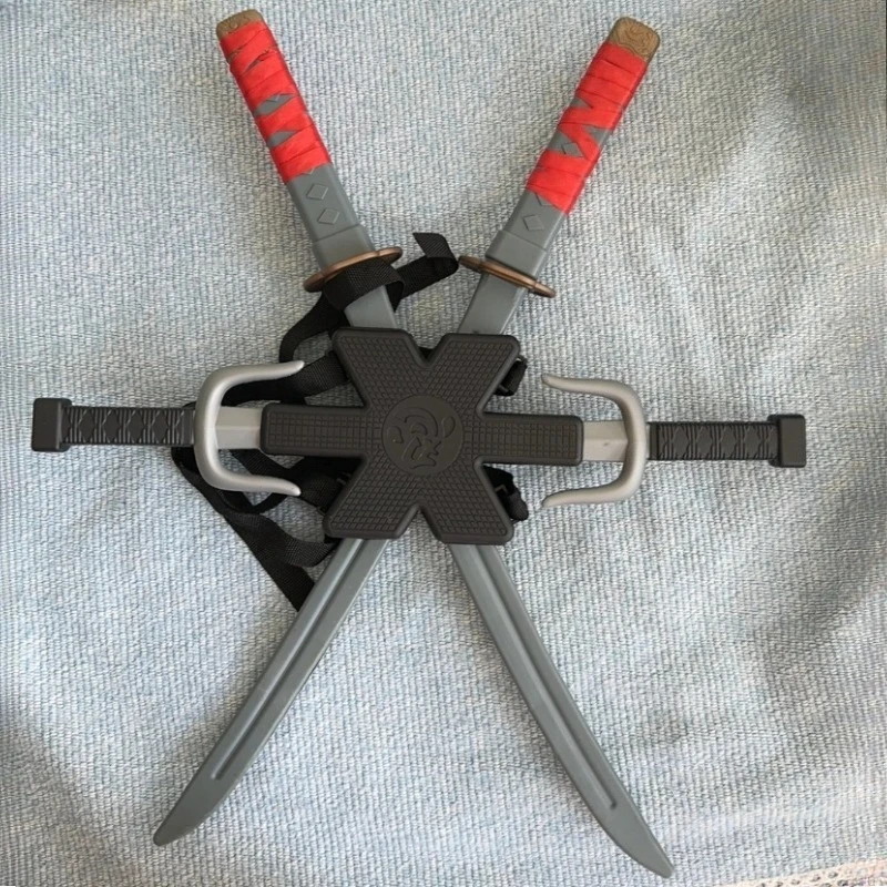 7 قطعة/المجموعة تأثيري اكسسوارات الساموراي نينجا لعبة سكين مزدوج ديدبول تأثيري هالوين زي الدعائم لعبة الأطفال