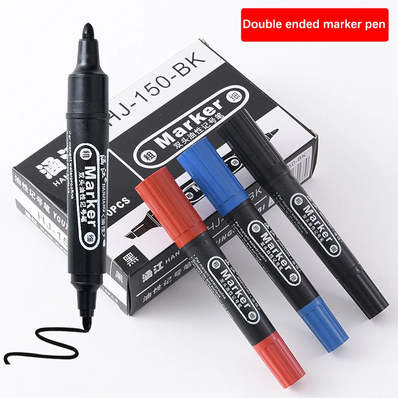 Large Double-head Oily Marker Pen Big Head Pen Waterproof Thick Head Not Fade Marker Pen Art Office School Stationery Supplies