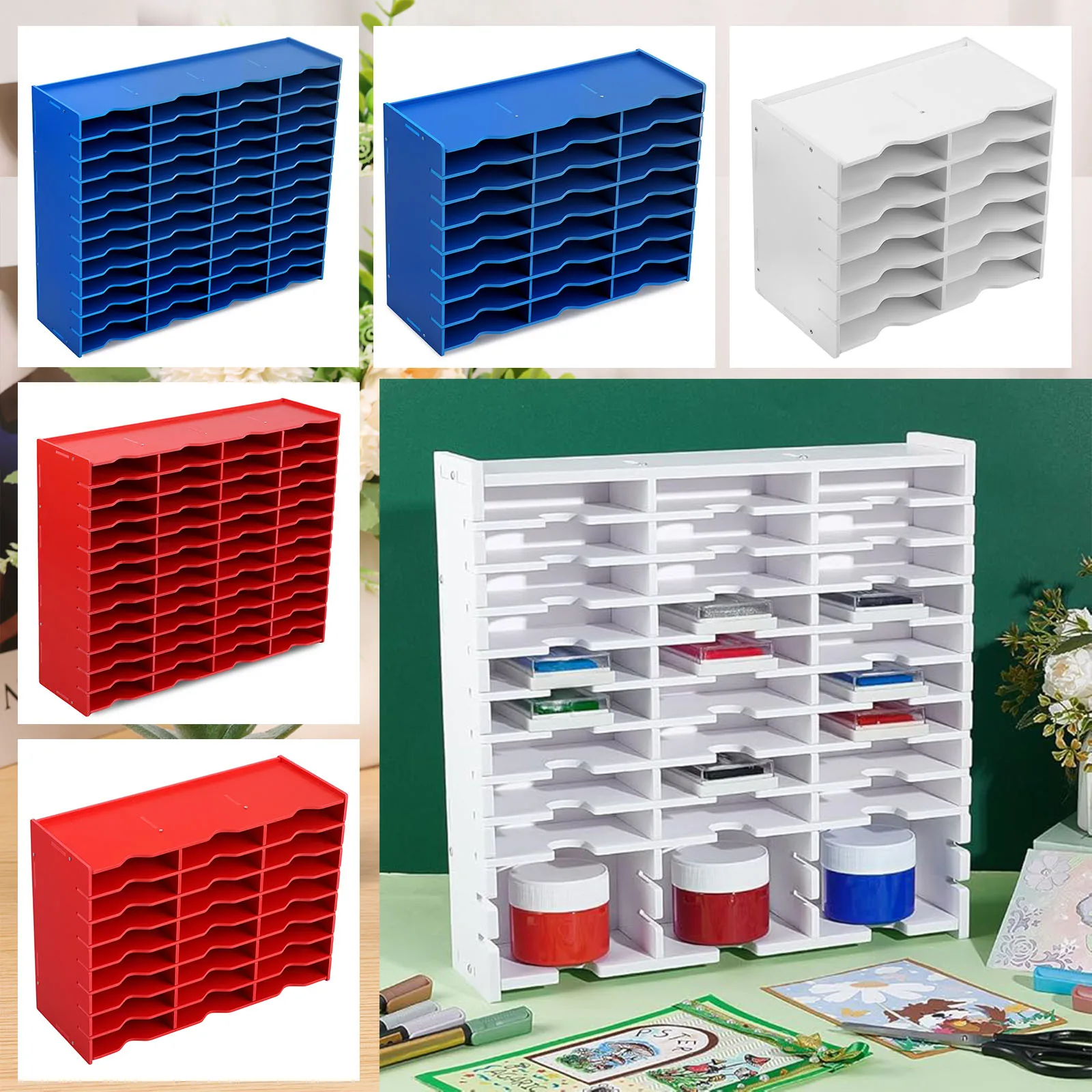 

12/24/36/48 Slots Ink Pad Holder Organizer Waterproof Stamp Pad Storage Organizer Ink Pad Storage Rack Crafts Painting Tray Rack