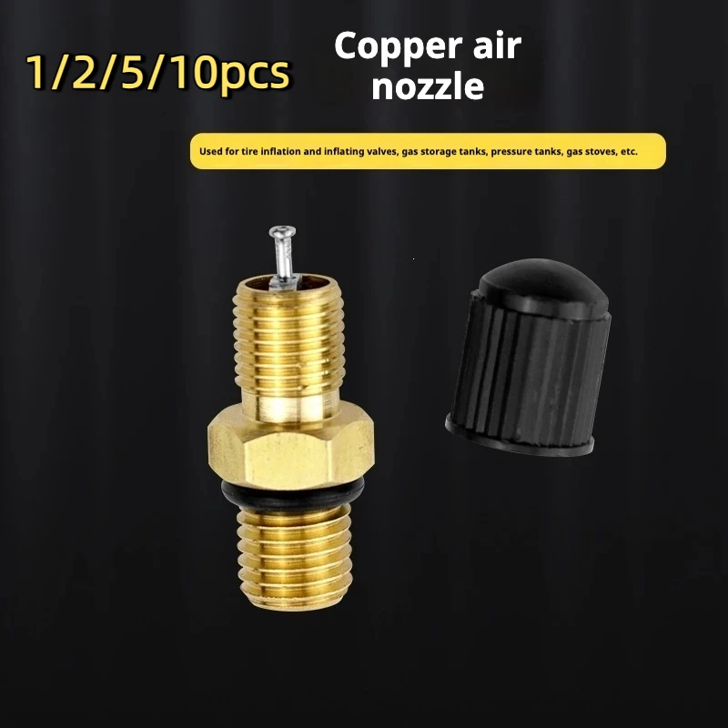 1/2/5/10pcs M8*1 Copper Valve Core for Car Motorcycle Bicycle Tires Built-in American Valve Core Tire Repair Kit Accessory