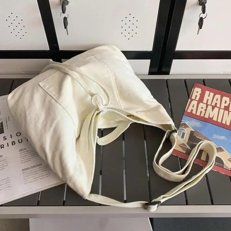 X90D حقيبة ساعي المرأة بلون حقيبة قماش قنب النمط الياباني حقائب عادية الموضة #2