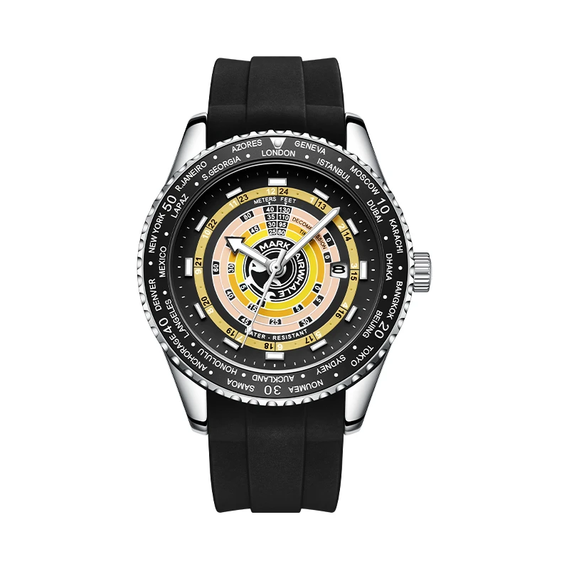 

MARK FAIRWHALE 5930 Fashion Rotating bezel Men's Sports Quartz Watch Creative Night Light Waterproof Men's Watch reloj hombre