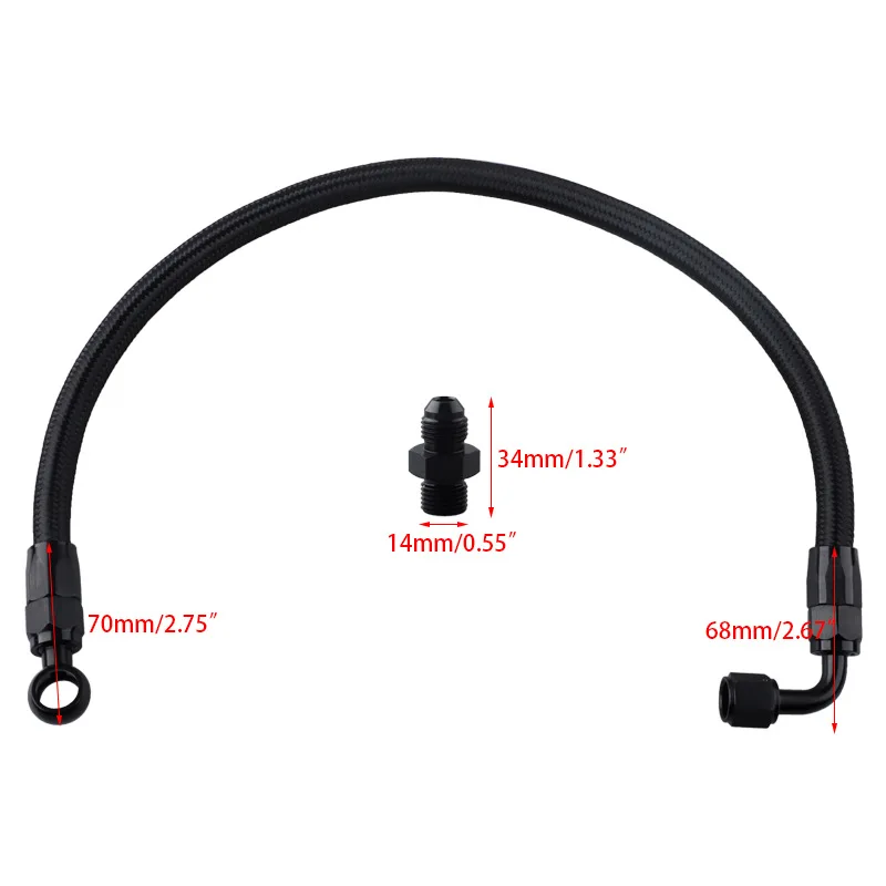 Hot Sale Car Modification Braided Fuel Line Fitting Kit, Black Fuel Hose Adapter Set for Honda Acura BD Series