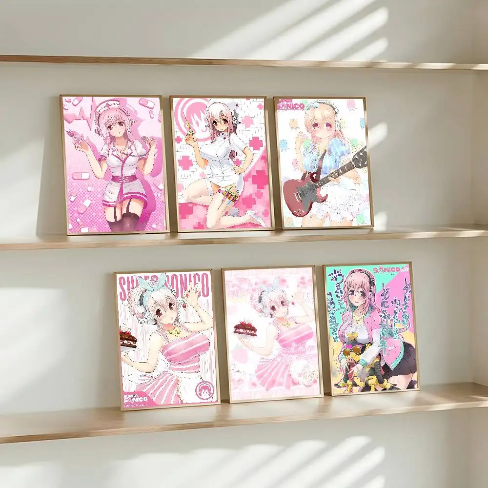 Character S-Super S-Sonico Poster High Quality Print Waterproof Wall Art Sticker For Bar Living Room Decor Gift