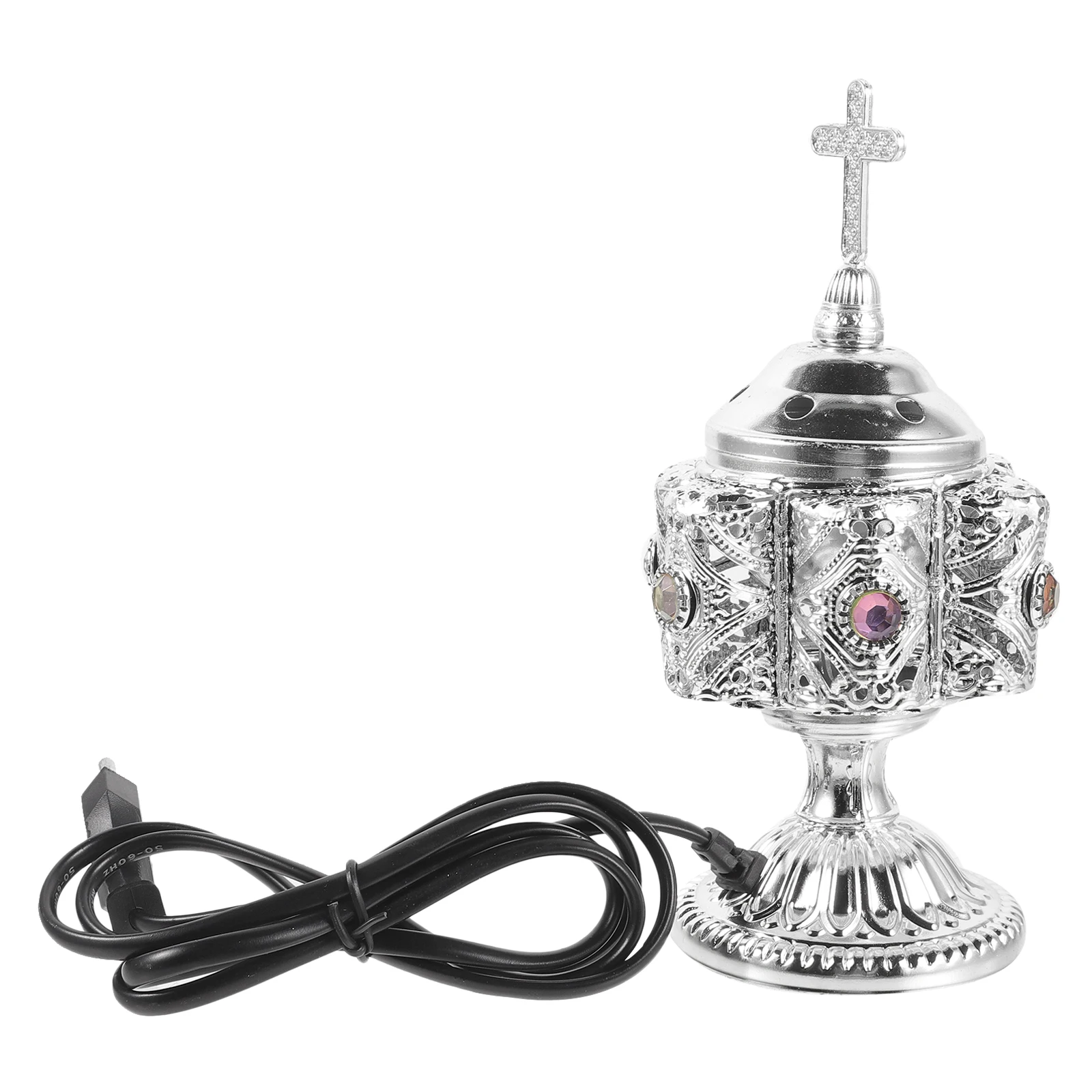 

Metal Incense Burner Vintage Middle Alloy Indoor Ornament Hollow Censer Tabletop Decor Aromatherapy Furnace Purify