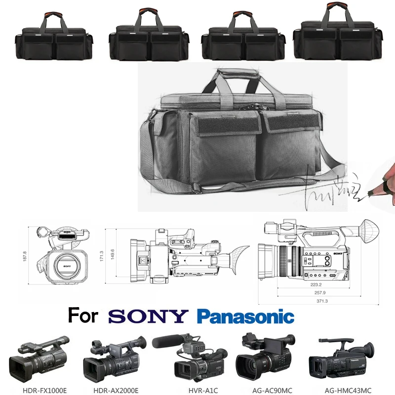 Waterproof Photographer Camcorder Case HDV HD Video Cover Digital DSLR Camera Bag Lens Pouch For Canon Panasonic Sony JVC ARRI