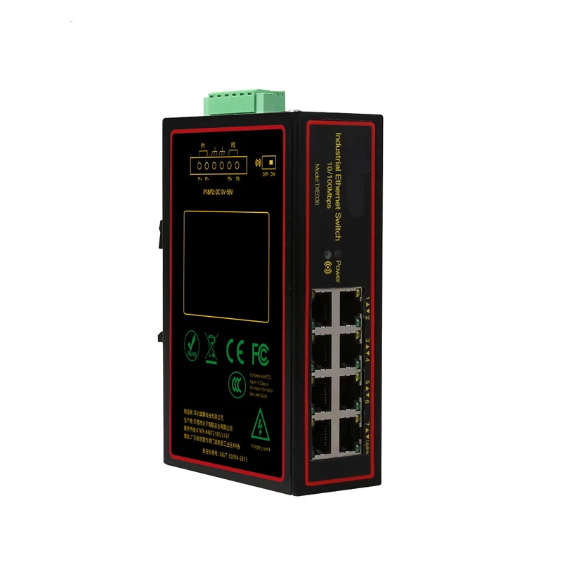 Standard protocol 802.3AF/AT 48 OUT/48V POE switch ,8 Ports Industrial Ethernet  POE Switch 10/100Mbps