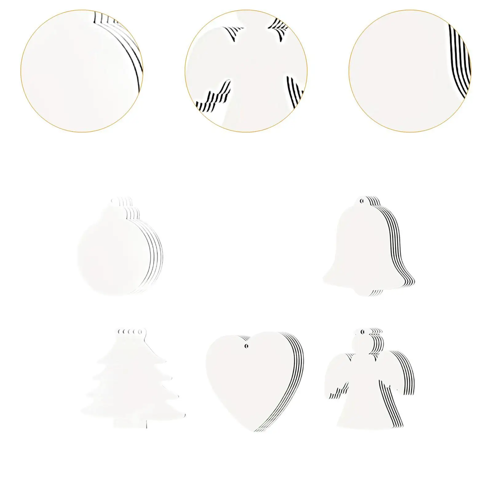 30Pcs Sublimation Christmas Ornaments, Double Sided Sublimation Blank Pendants,