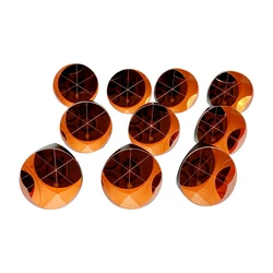 10Pcs Copper Coated 1inch Corner Cube Prism Diameter 25.4mm Trihedral Retroreflector 5 Arc Secs Return Beam Prism
