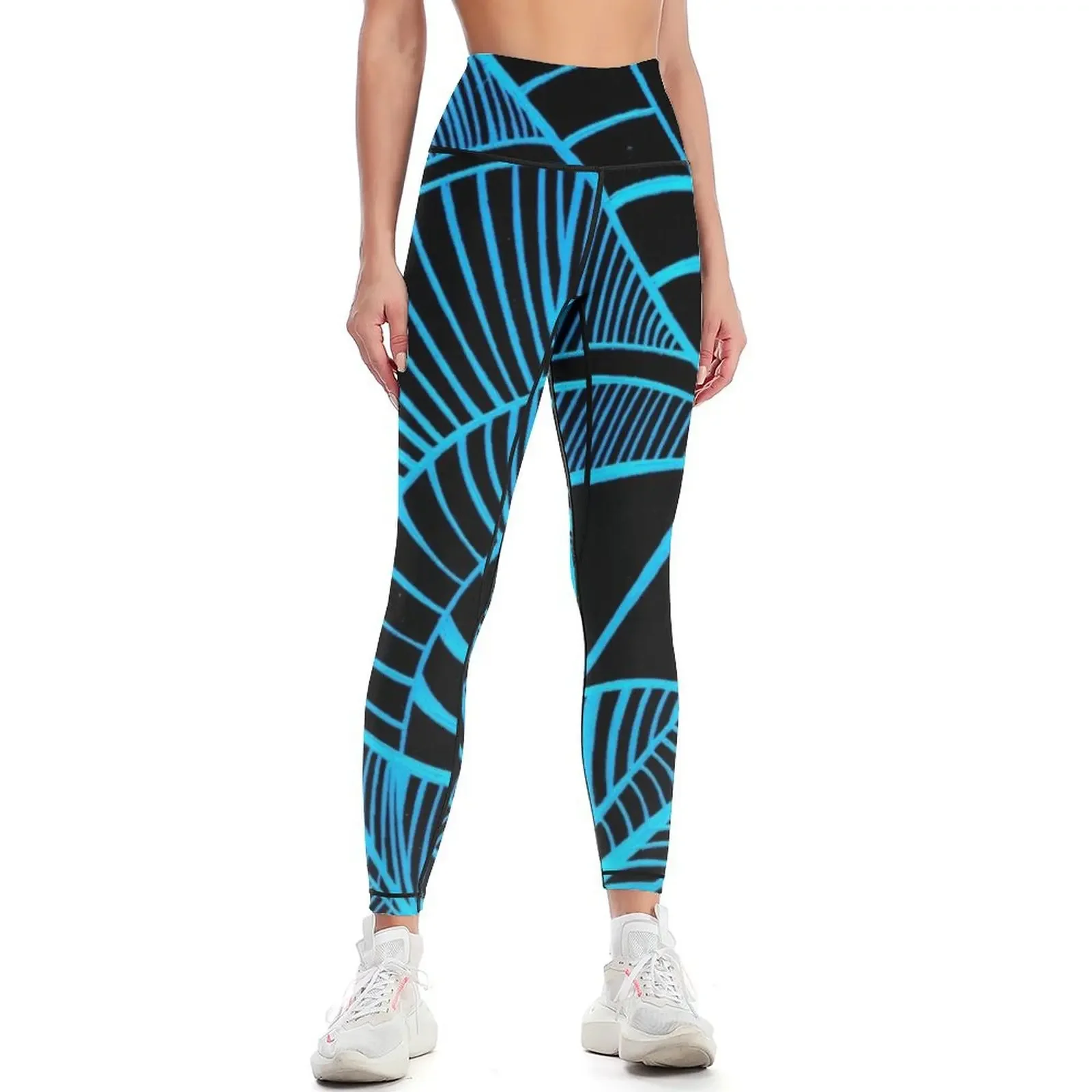 Abstractive blue bridge in the city' Artwork @Virga Leggings gym womans Training pants Sports pants for Womens Leggings