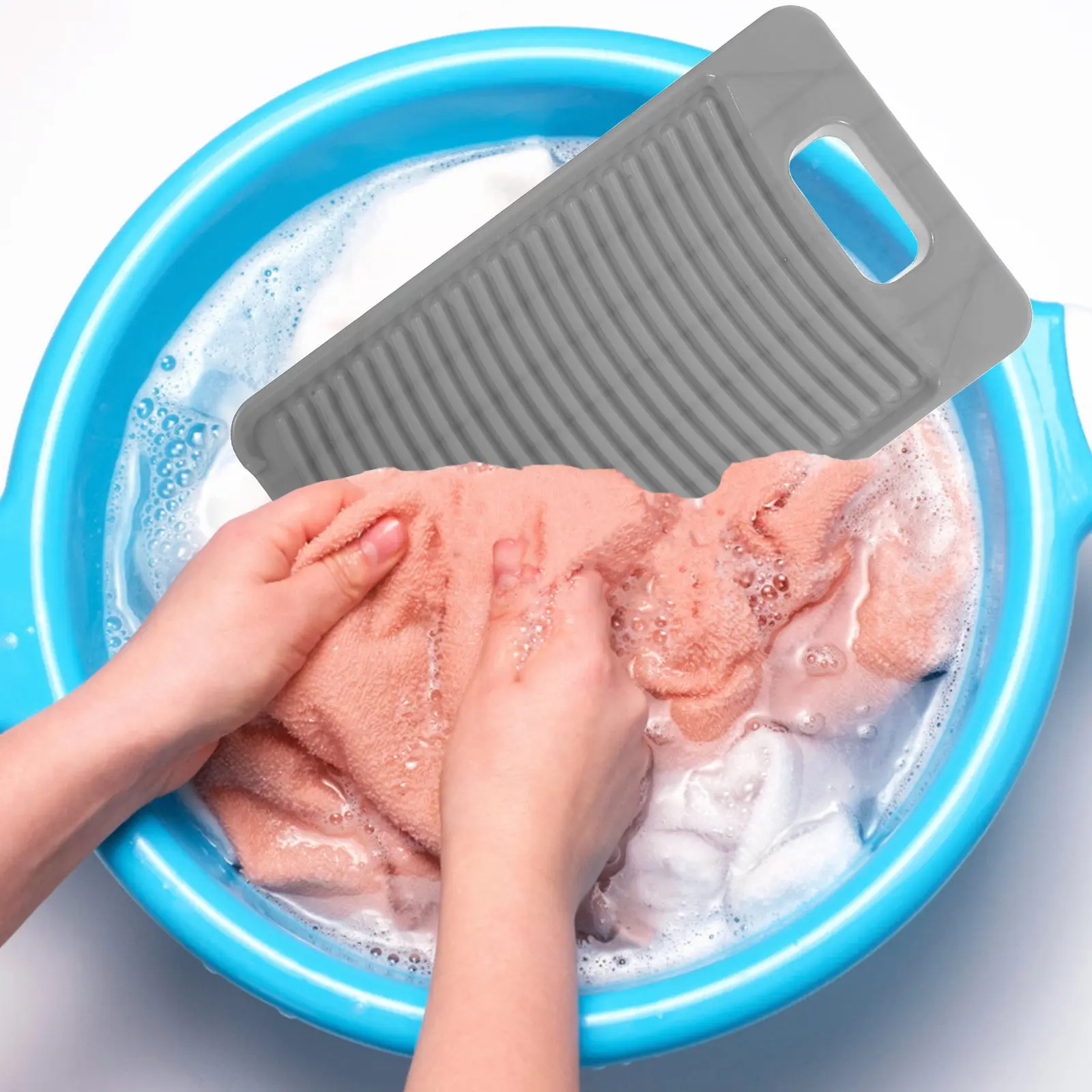 

Plastic Antislip Washboard Hand Washing Clothes Hanging Design Space Saving Small Washboard for Travel Portable Laundry Cleaning