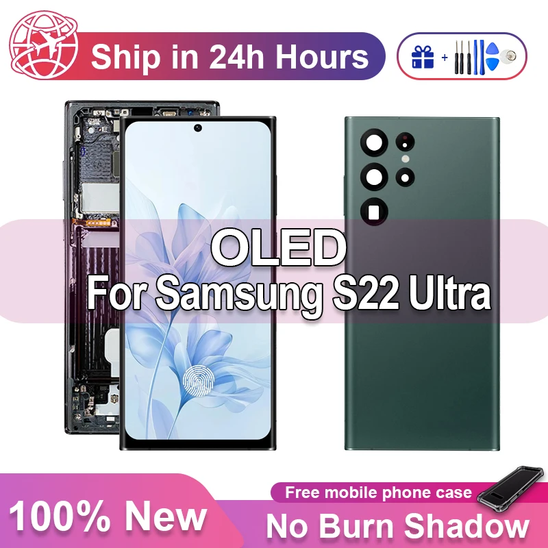 

OLED for Samsung S22 Ultra 5G SM-S908B/DS S908N S908U S908E Display Touch Screen Digitizer Assembly S22Ultra Full HD Retina LCD