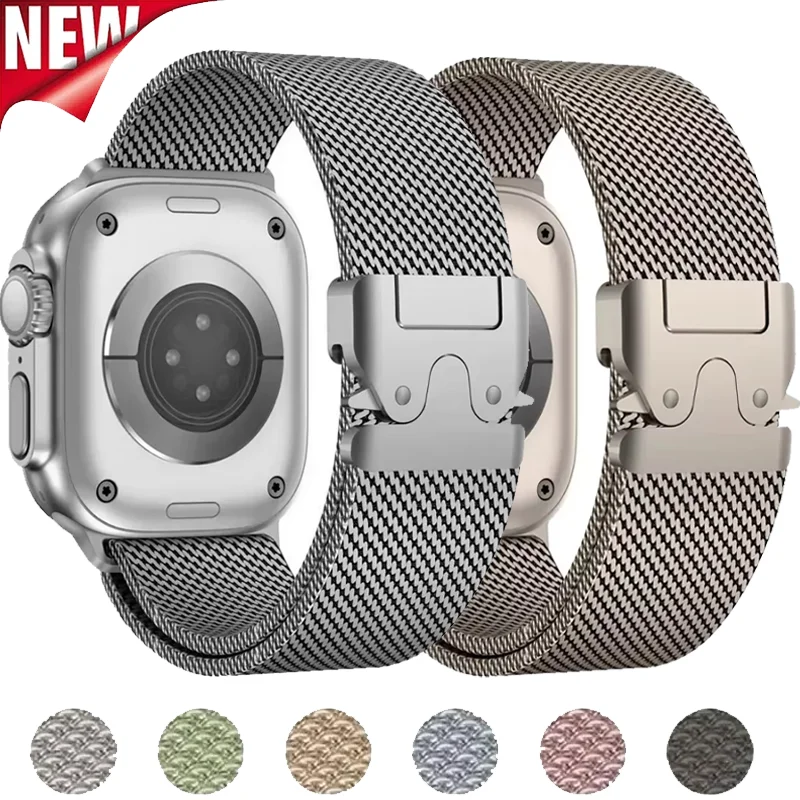 Mailänder Armband für Apple Watch Ultra 2 49 46mm 42mm 44mm 40mm 45mm 41mm 38mm Armband für iwatch Serie 10 9 3 6 5 se 7 8 Armband