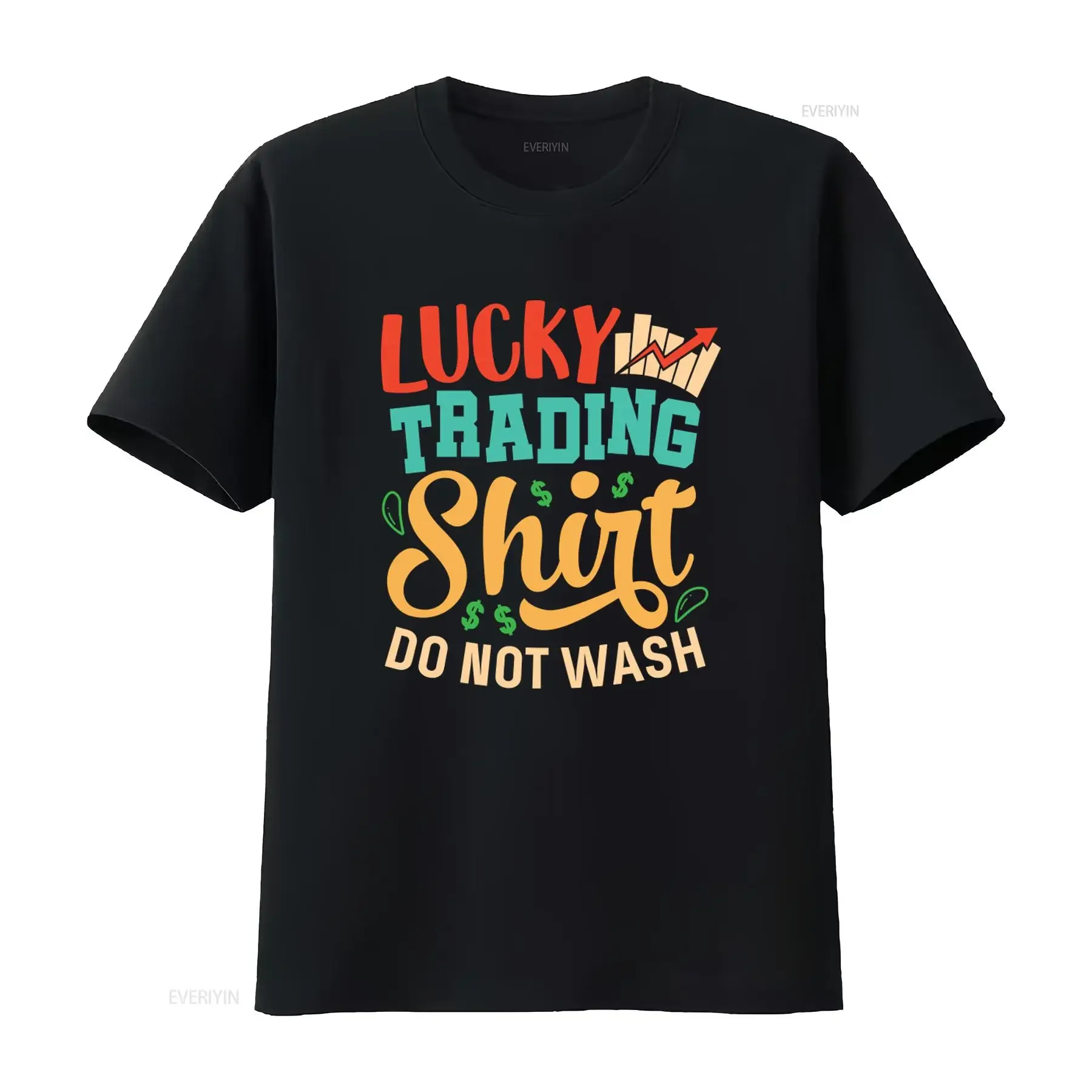 Lucky Trading T Shirt Funny Stock Investor Broker Bull Market Day Trader Investing  vintage Washed Slightly Casual Unisex