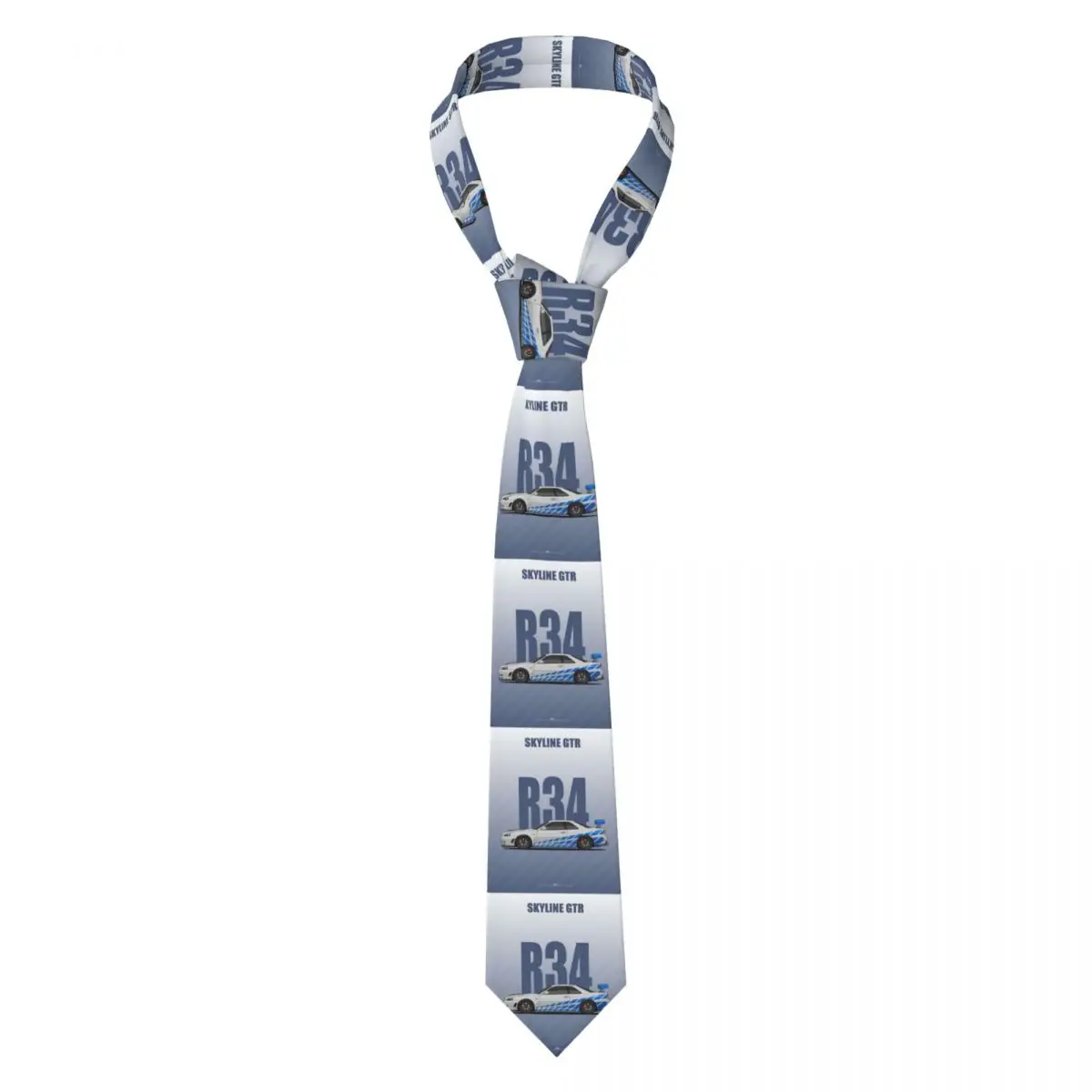 Skyline GTR R34 Necktie for Men Silk Polyester 8 cm Neck Ties Party Accessories Tie Casual Gravatas