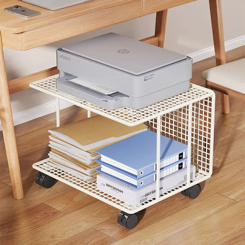 

Двухуровневая подставка для принтера, мобильный офисный стол для дома, органайзер для основного рабочего места, железный каркас, специальная перегородка.