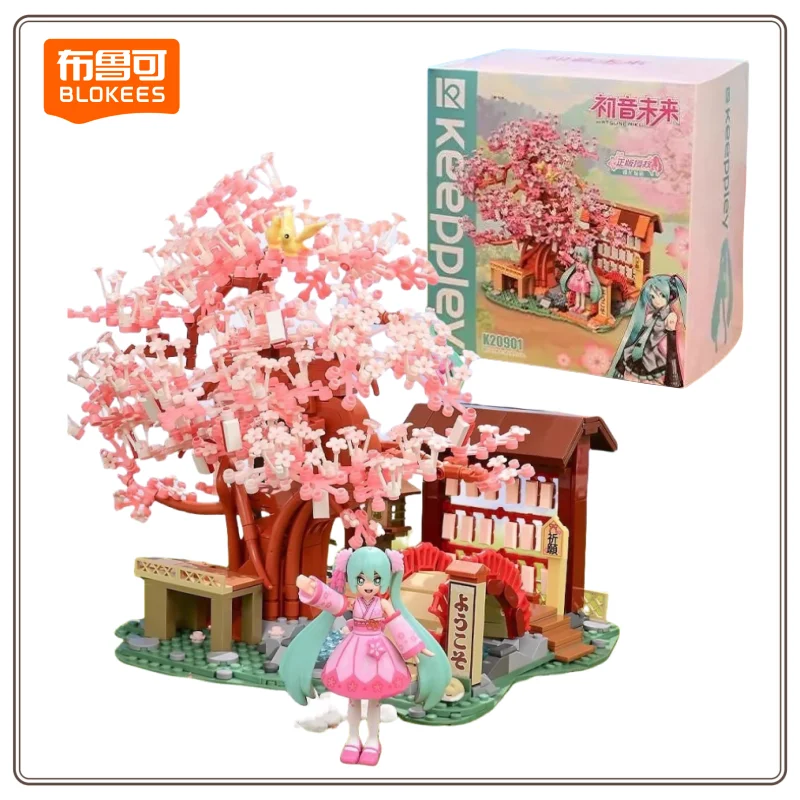 

Новые строительные блоки Keeppley Hatsune Miku Sakura Hill Road в сборе, головоломки, строительные блоки, игрушечная модель, дисплей, детские подарки