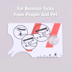 Tick Card For People Tick Remover For Dogs Przenośna karta kleszczy z lupą do delikatnego usuwania kleszczy z ludzi i zwierząt domowych