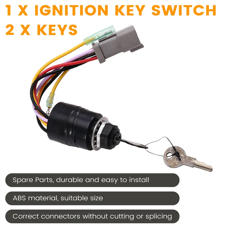 【Obniżka ceny! !】129572 Zespół Stacyjki Zapłonowej z Kluczykiem do Silników Zaburtowych Mercury Box Tracker, 2 Klucze, 3 Pozycje, 6 Złączek Przewodowych