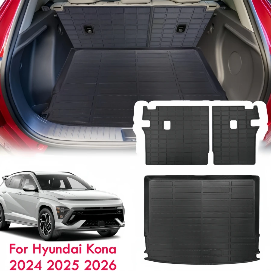 

TPE Cargo Liner 2nd Row Backrest Mat for Hyundai Kona 2024 2025 2026 Gas /EV Trunk Mat Cargo Mat Back Seat Cover Protector KONA