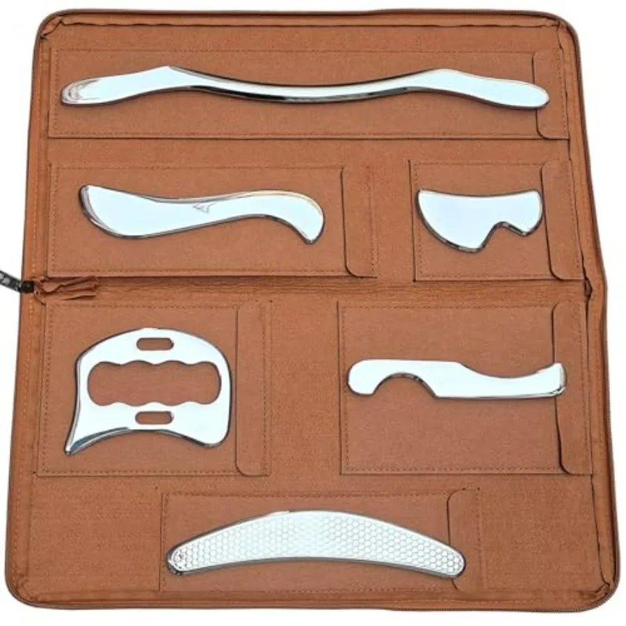 

Набор инструментов для массажа Гуаша из нержавеющей стали, 6 шт., темно-серый, для мобилизации мягких тканей (IASTM)