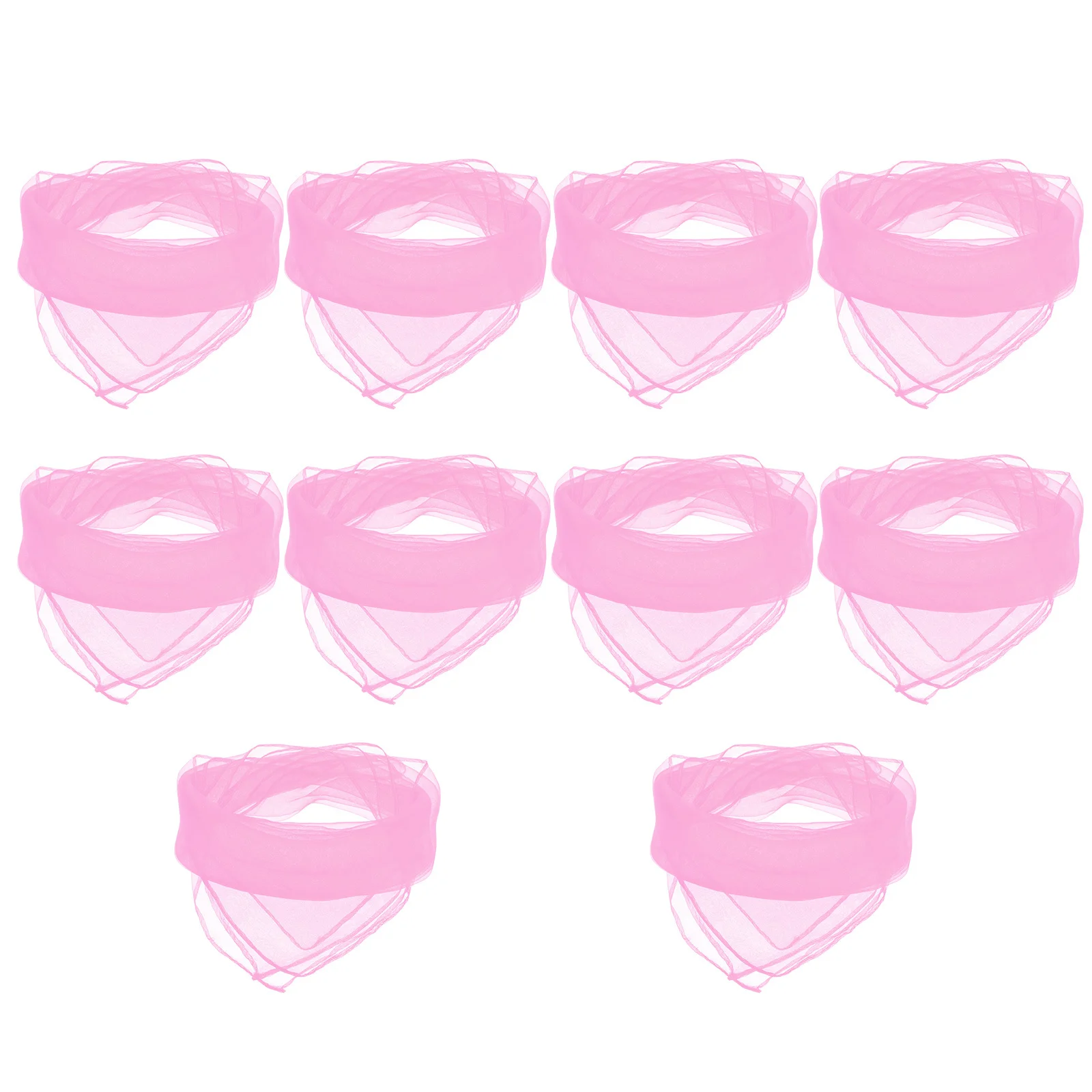 

10pcs Pure Color Square Scarf Lightweight Veil For Kids Performance Outdoor Daily Wear Accessories