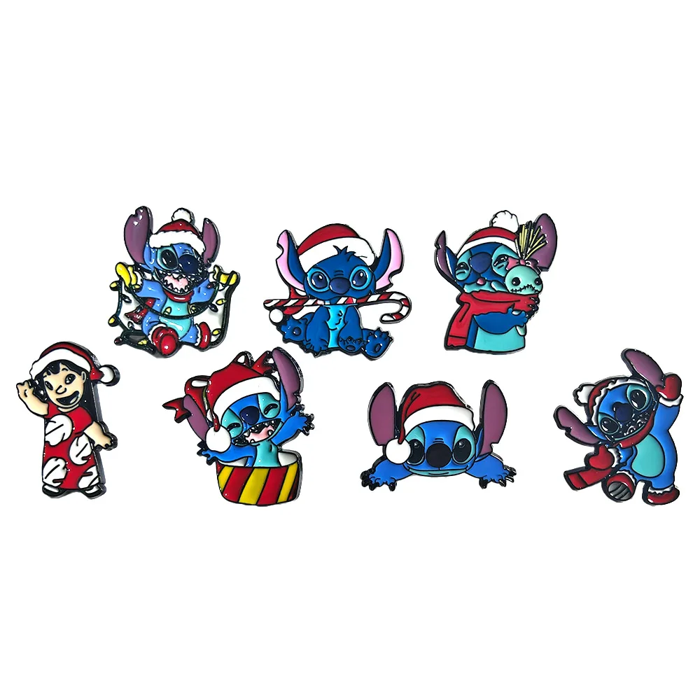 

Cartoon Stitch Christmas Brooch Cute Interstellar Baby Lilo Holiday Party Badge Stitch Brooch Y2k Fashion Toys Anime Cartoon