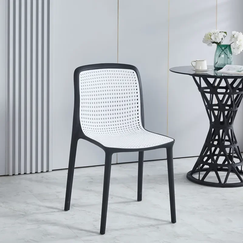 Nordic Thickened Plastic Chair Modern Desk Dining Stool With Backrest For Home Restaurant Simple Makeup Stacked Chair
