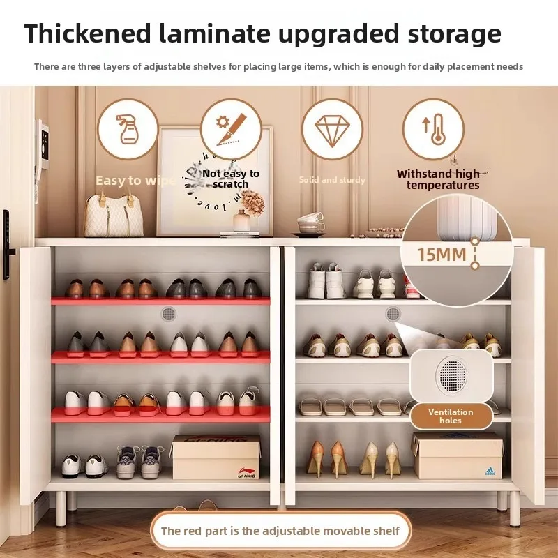 Cream Style Shoe Cabinet Entryway Wall Mounted Storage Balcony Stair Shoe Rack Shoes Storage Rack Home Furniture Shoe Cabinet