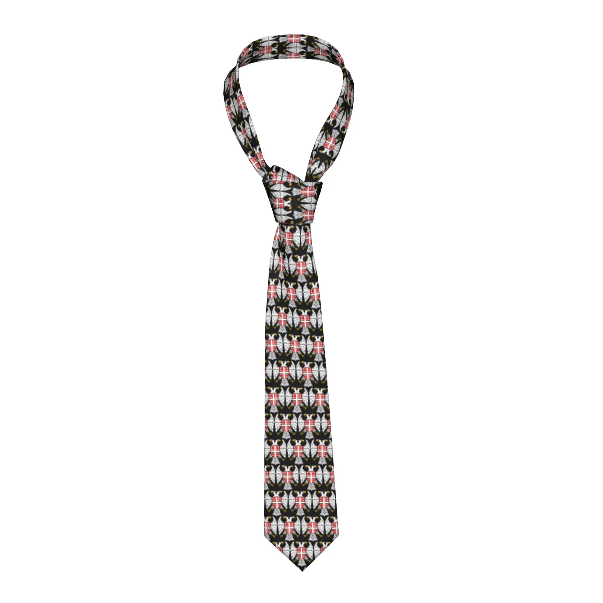 Formal Serbian Eagle Coat Of Arms Tie for Business Men Serbian Flag Neckties