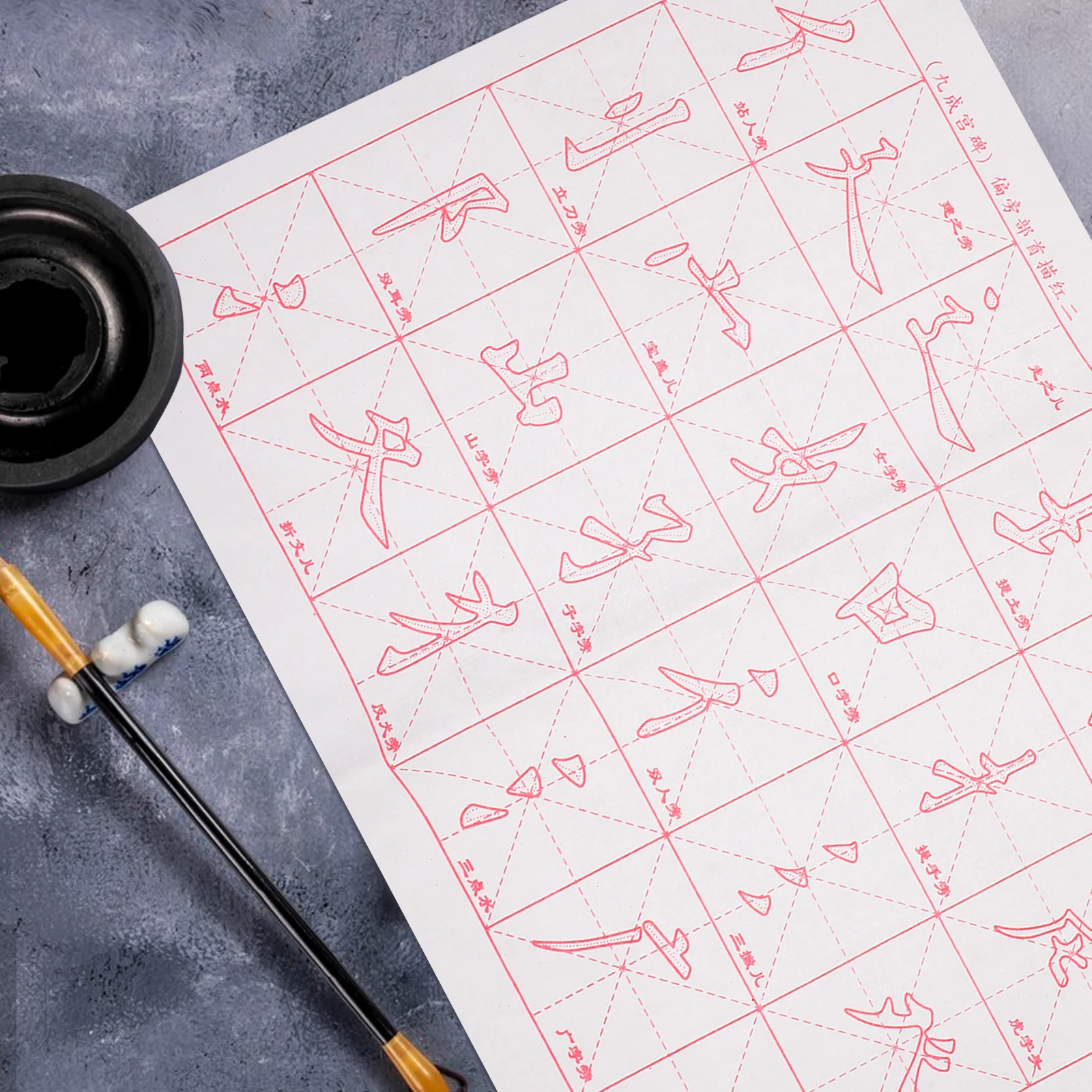 30 Sheets Chinese Calligraphy Copy Paper Hand Writing Practice Book Thickened Durable Ink Holding No Fading Calligraphy Writing