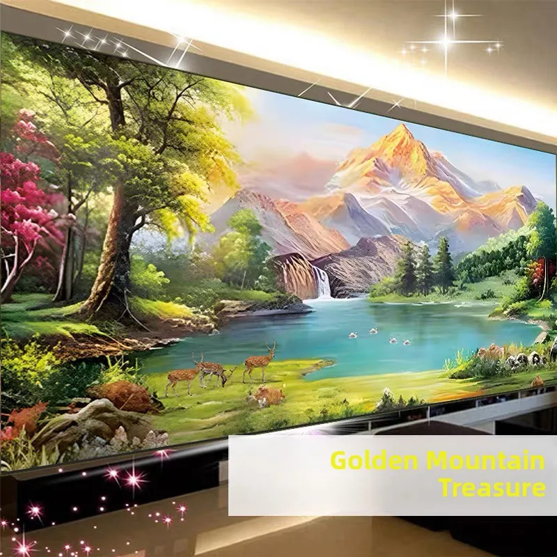 

Современный простой набор для вышивания крестиком «Мона Лиза» большого размера, пейзаж «Цзиньшаньцзяобэнь», Мона Лиза для гостиной, красная хлопковая ткань