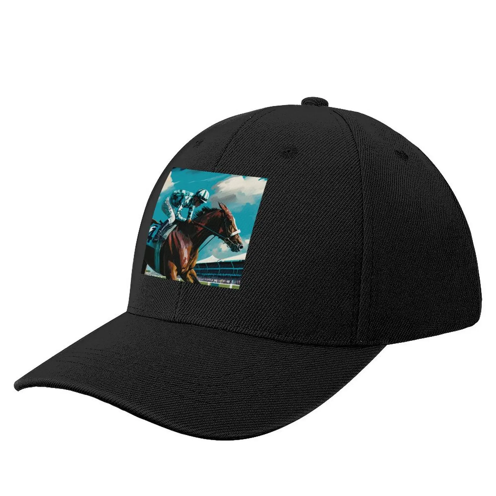 

Racehorse winner racetrack horseracing Baseball Cap Big Size Hat Sun Hat For Children Golf Wear Caps Women Men's