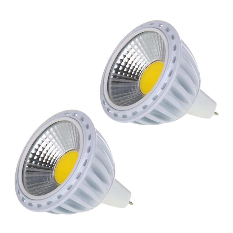 2x GU5,3 / MR16 6W lampa COB LED żarówka światło punktowe żarówka 420lm 60 ° 3000K ciepła biała DC 12V