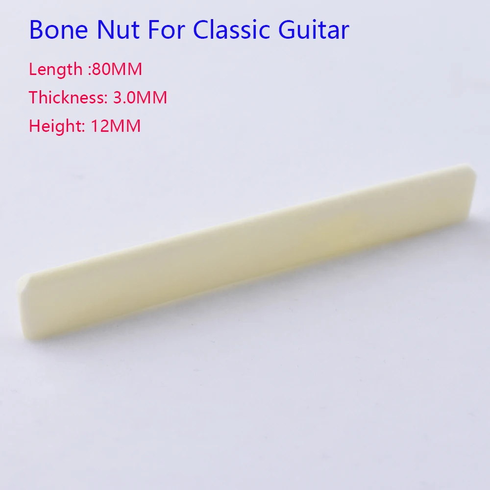 1 Piece Real Bone Bridge Saddle  For Classical Guitar  80MM * 3.0MM * 12MM