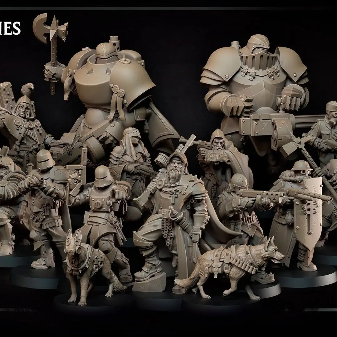 Trench Holy Principality Soldier Models Mini Model 3D Printed Blank Figurines DIY Coloring By Yourself Resin Sculpture