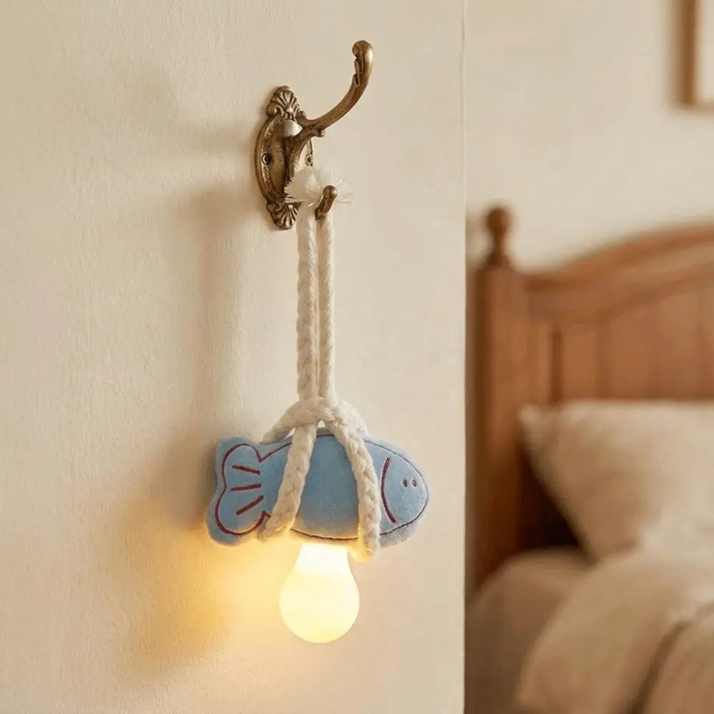 Portable Fish Shape Night Light Eye Protection Comfortable LED Atmosphere Lamp INS Style Warm Light Hanging Bedside Lamp Home