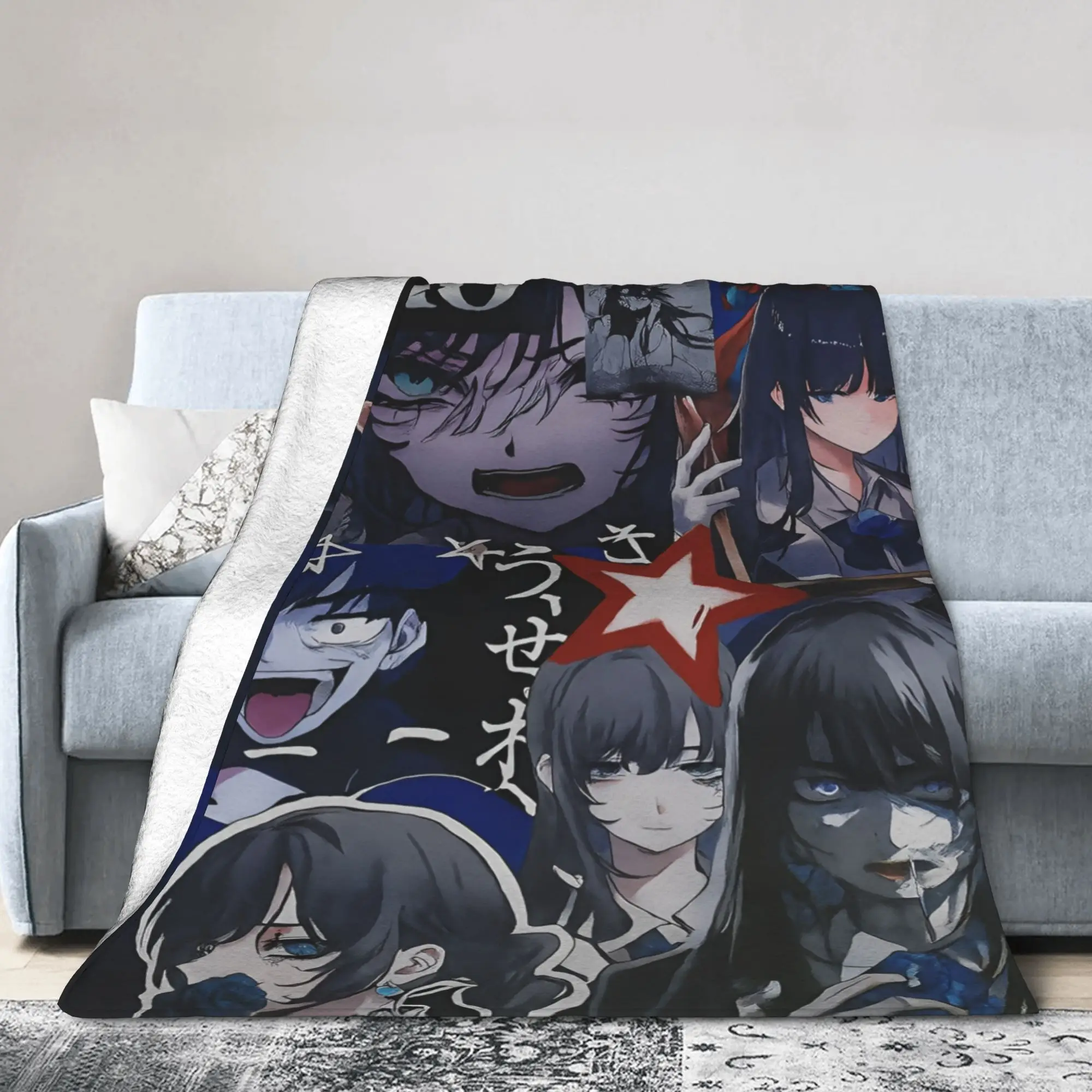 Ado Hibana World Tour Knitted Blankets Fleece Anime Music Super Soft Throw Blankets for Bedding Couch Bedroom Quilt