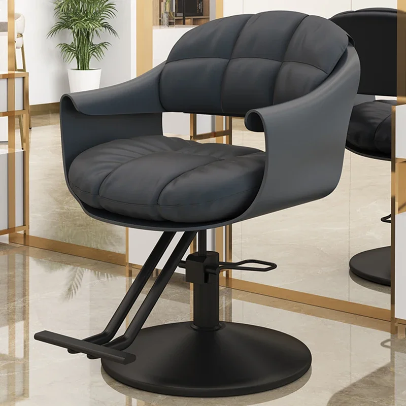 

Glamour Black Barber Chair Luxury Modern Trendy Elegant Hairdresser Chair Ergonomic Aesthetic Cadeira Giratoria Salon Furniture