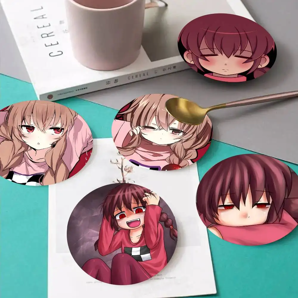 1pc Madotsuki Yume Nikki Anime Wooden Coaster Colour Printing Cup Mat Home Desk Decoration Gifts