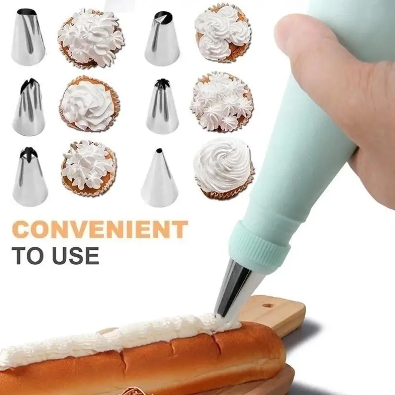 34-piece Stainless Steel Cake Piping Tips Set Cake Cream Decoration Tools Cream Scraper Set Kitchen Baking Utensils
