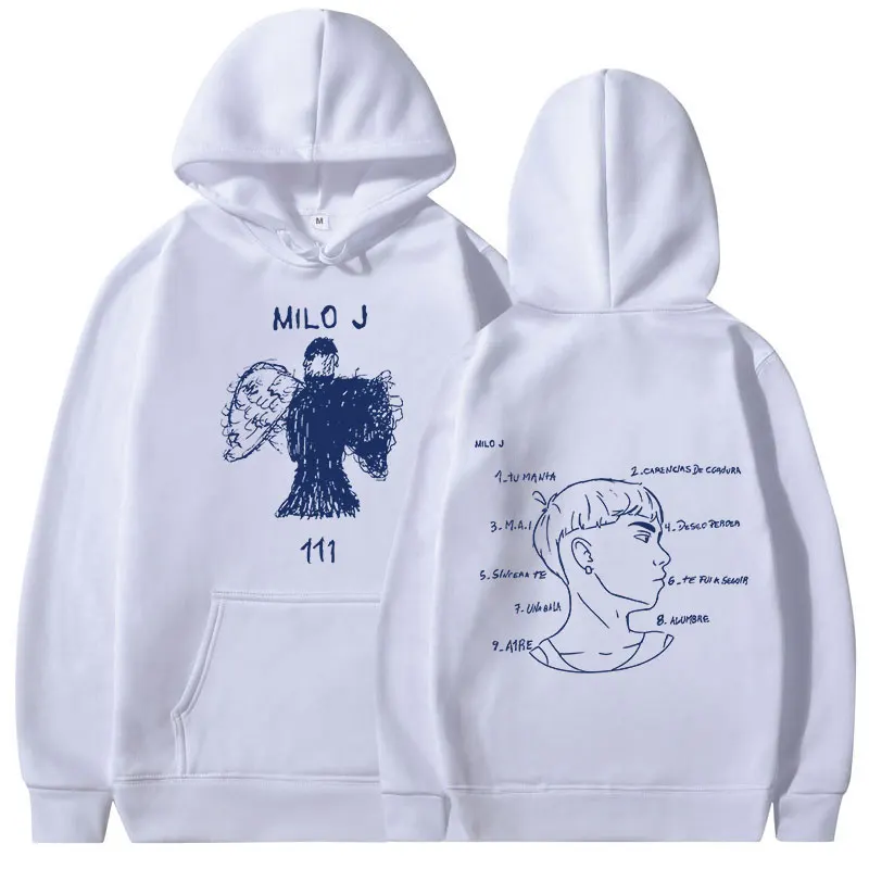 2026 neuer Milo J 111 Album-Grafik-Hoodie für Männer und Frauen, Unisex-Sweatshirt, Vintage Hip-Hop-Pullover, Geschenk für Fans, Streetwear-Kapuzenpullover – Detail 19