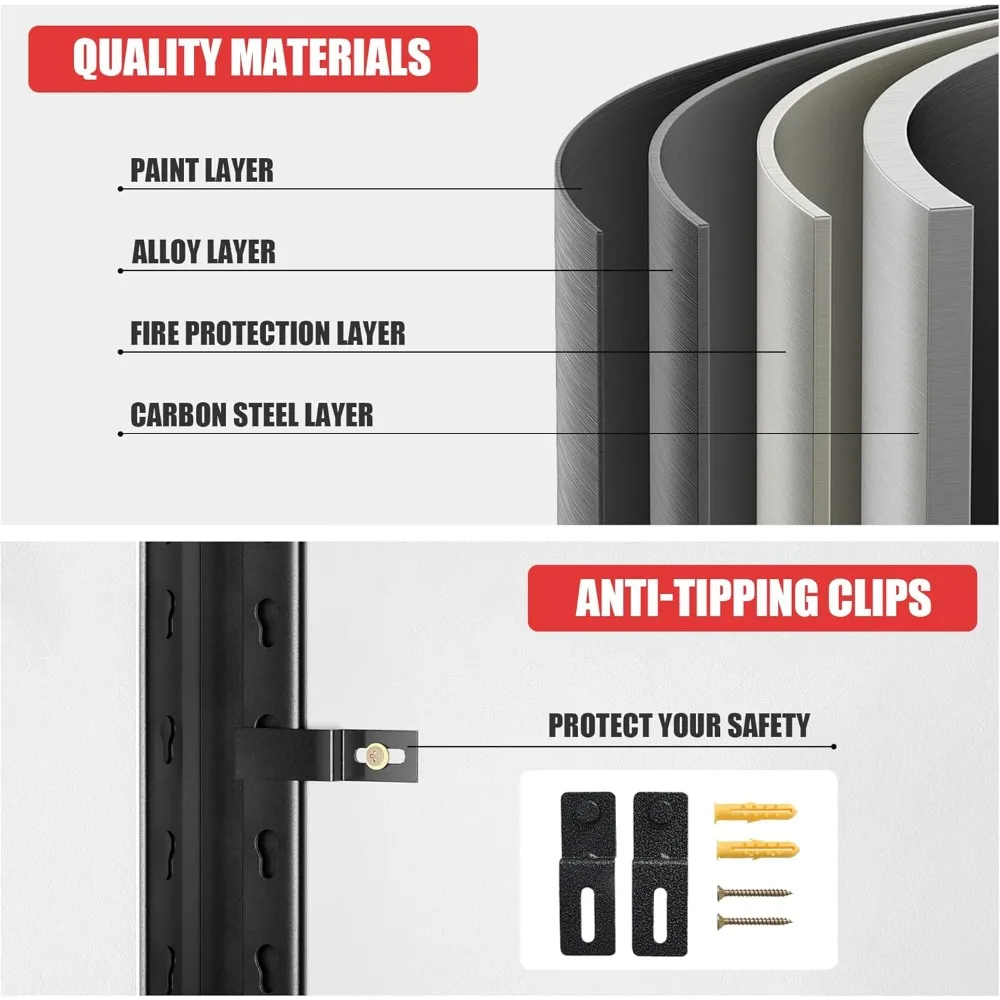 Garage Shelving Unit - 5-Tier Adjustable Metal Storage Shelf - Heavy Duty Industrial Rack for Garage, Basement, and Utility Room